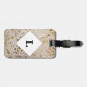 金ゴールドパーソナライズされた牛革プリントラゲージタグ ラゲッジタグ (裏面横)