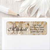 金ゴールドパーソナライズされた牛革差出人住所ラベル ラベル (インサイチュ)