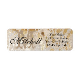 金ゴールドパーソナライズされた牛革差出人住所ラベル ラベル