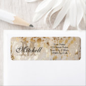 金ゴールドパーソナライズされた牛革差出人住所ラベル ラベル (インサイチュ)