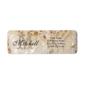 金ゴールドパーソナライズされた牛革差出人住所ラベル ラベル (正面)