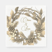 金ゴールドパーソナライズされた結婚ナプキン スタンダードランチョンナプキン (正面)