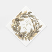 金ゴールドパーソナライズされた結婚ナプキン スタンダードランチョンナプキン (角)