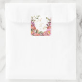 金ゴールドパーソナライズされた花枠付きモノグラム スクエアシール (バッグ)