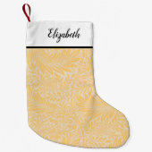 金ゴールドパーソナライズされた花柄 スモールクリスマスストッキング (正面)