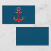 金ゴールドパーソナライズされた赤隊長いかり 名刺 (正面/裏面)