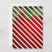 金ゴールドパーソナライズされた赤面クリスマスツリーグリーティング サンキューカード (裏面)