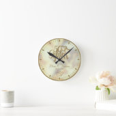 金ゴールドパーソナライズされた50周年記念ギフト ラウンド壁時計 (ホーム)