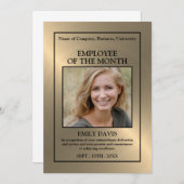 金ゴールドパーソナライズされた/写真 – 社員賞カード 招待状 (正面/裏面)