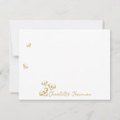 金ゴールドパーソナライズされたGemスクリプトノートカード ノートカード (正面)