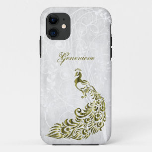 金ゴールドパーソナライズされたPeacock iPhone 11ケース 11 ケース