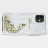 金ゴールドパーソナライズされたPeacock iPhone 11ケース Case-Mate iPhoneケース (裏面(横))