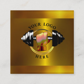 金ゴールドパーソナルトレーナーソーシャルメディア名刺 スクエア名刺