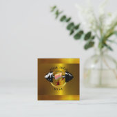 金ゴールドパーソナルトレーナーソーシャルメディア名刺 スクエア名刺 (スタンド正面)