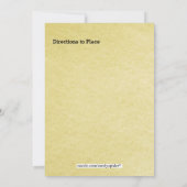 金ゴールドパーチメントオレンジフラワーインジャーブライダルシャワー 招待状 (裏面)