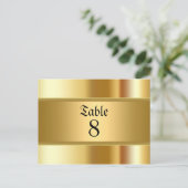 金ゴールドパーティーテーブル番号 ポストカード (スタンド正面)