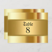 金ゴールドパーティーテーブル番号 ポストカード (正面/裏面)