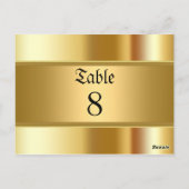 金ゴールドパーティーテーブル番号 ポストカード (裏面)