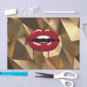 金ゴールドパーティーラグジュアリーグラムレッドドリップドリップリップ 薄葉紙 (クラフト)