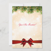 金ゴールドパーティー | クリスマスツリーライト&リボン 招待状 (裏面)