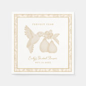 金ゴールドパーフェクト梨ブライダルシャワーナプキンス スタンダードカクテルナプキン (正面)