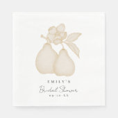 金ゴールドパーフェクト梨ブライダルシャワーナプキン スタンダードランチョンナプキン (正面)