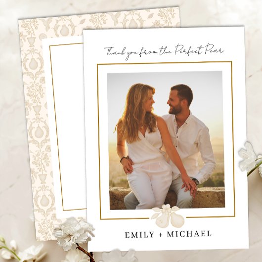 金ゴールドパーフェクトPearフォトサンキューカード サンキューカード