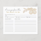 金ゴールドパーフェクトPearブライダルシャワーレシピカード (正面)