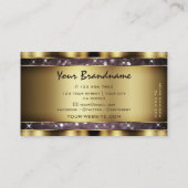 金ゴールドパープエレガントルグリッタースパークルスターズ 名刺 (裏面)