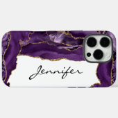 金ゴールドパープルアゲートゲードアイホン Case-Mate iPhoneケース (裏面 (横))