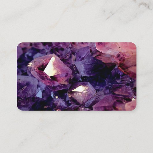 金ゴールドパープルアメジストジェムストンゲード 名刺 (裏面)