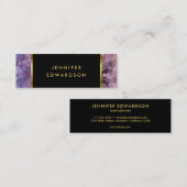 金ゴールドパープルアメジスト宝石プロフェッショナル スキニー名刺 (正面/裏面)