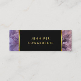 金ゴールドパープルアメジスト宝石プロフェッショナル スキニー名刺