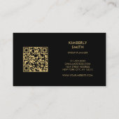 金ゴールドパープルアメジスト宝石QRコードプロフェッショナル 名刺 (裏面)