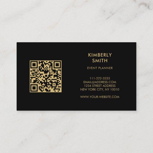 金ゴールドパープルアメジスト宝石QRコードプロフェッショナル 名刺 (裏面)