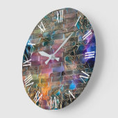 金ゴールドパープルウォールアートドリーム ラージ壁時計 (傾斜)