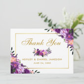 金ゴールドパープルウルトラ結婚ミレフローラ サンキューカード (スタンド正面)