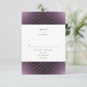 金ゴールドパープルエレガンスダイヤモンドジオデコ結婚ズ 出欠カード (スタンド正面)