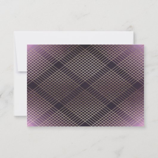 金ゴールドパープルエレガンスダイヤモンドジオデコ結婚ズ 出欠カード (裏面)