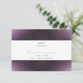 金ゴールドパープルエレガンスダイヤモンドジオデコ結婚ズ 出欠カード (スタンド正面)