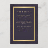 金ゴールドパープルエレガントなウェディングゲスト情報 エンクロージャーカード (正面)