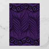 金ゴールドパープルエレガントレースハロウィーンカクテルパーティー 箔招待状 (裏面)