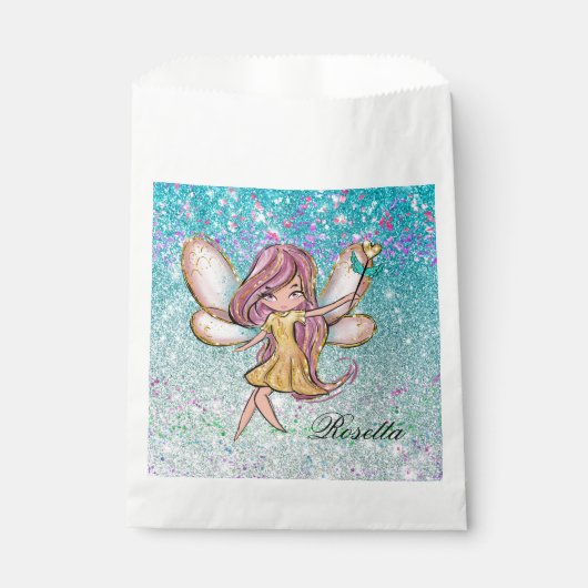 金ゴールドパープルガーリーブルーグリッタースパークルフェアリーダスト フェイバーバッグ (正面)