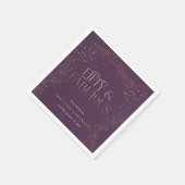 金ゴールドパープルグリッター50と素晴らしい誕生日パーティー スタンダードカクテルナプキン (角)