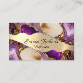金ゴールドパープルシャイニーストーングリッター 名刺 (正面)