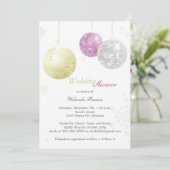 金ゴールドパープルシルバーウィンターブライダルシャワー 招待状 (スタンド正面)