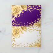 金ゴールドパープルスイート16グリッター紙吹雪フローラ シーズンカード (内部)