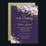 金ゴールドパープルスパークルフローラ50th誕生日招待状 招待状<br><div class="desc">リトルかわいらしベイリー店でフローラ誕生日招待状をもっと！</div>