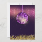 金ゴールドパープルディスコパーティー誕生日 招待状 (裏面)