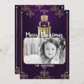金ゴールドパープルナットクラエレガントッカーホリデーフォトカード シーズンカード (正面/裏面)